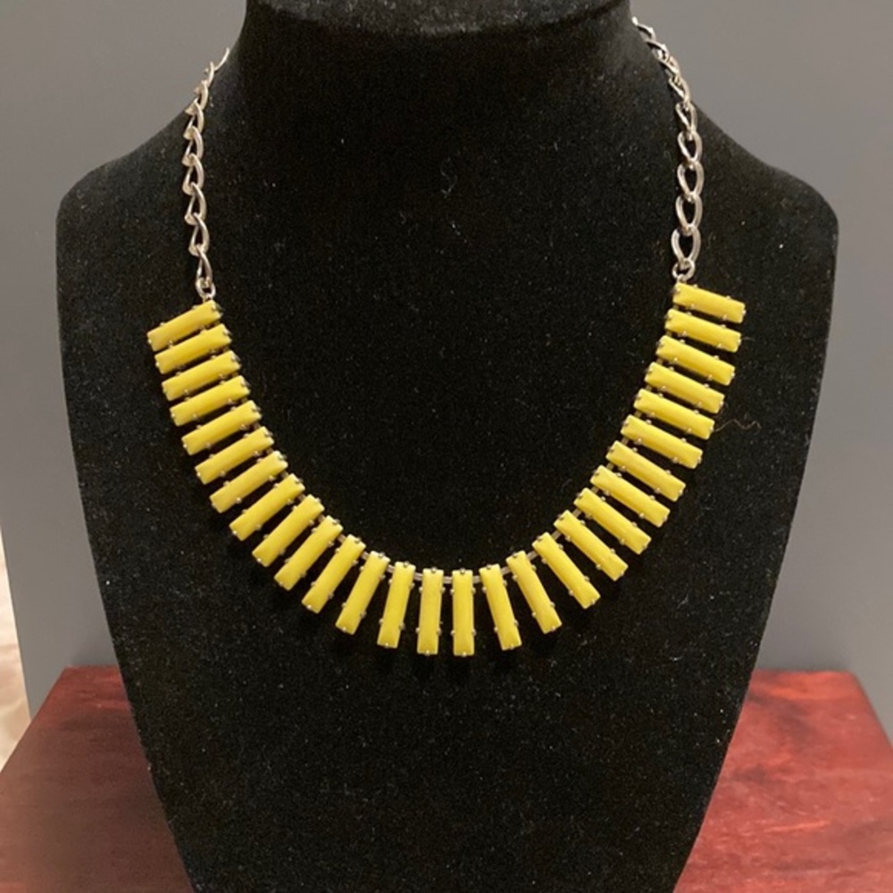 Canary yellow bib necklace